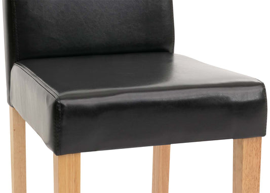 Cosmo Casa - Eetkamerstoel - Keukenstoel Littau - Imitatieleer - Zwart - Lichte Poten