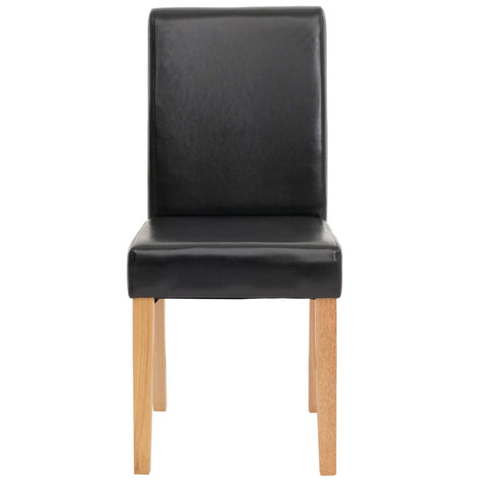 Cosmo Casa - Eetkamerstoel - Keukenstoel Littau - Imitatieleer - Zwart - Lichte Poten