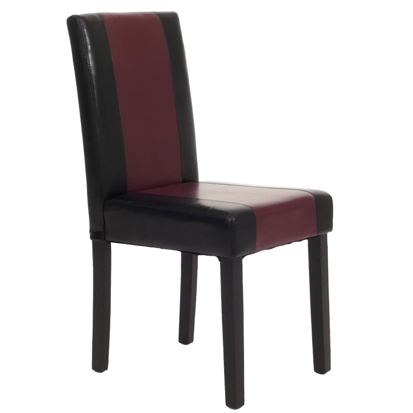 Cosmo Casa Littau eetkamerstoel, keukenstoel, imitatieleer ~ zwart/rood, donkere poten