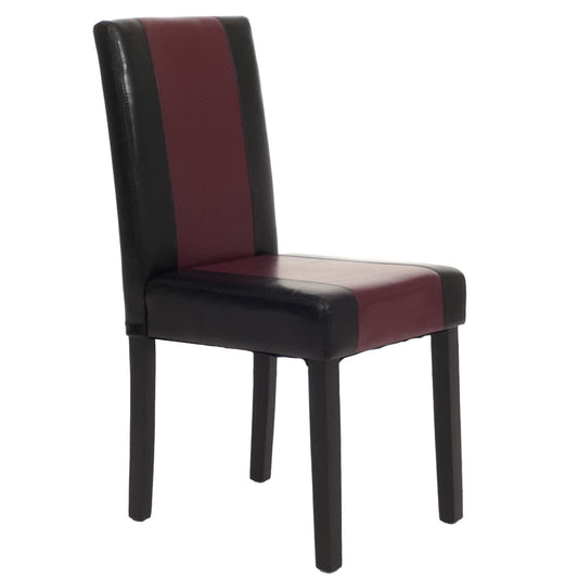 Cosmo Casa Littau eetkamerstoel, keukenstoel, imitatieleer ~ zwart/rood, donkere poten