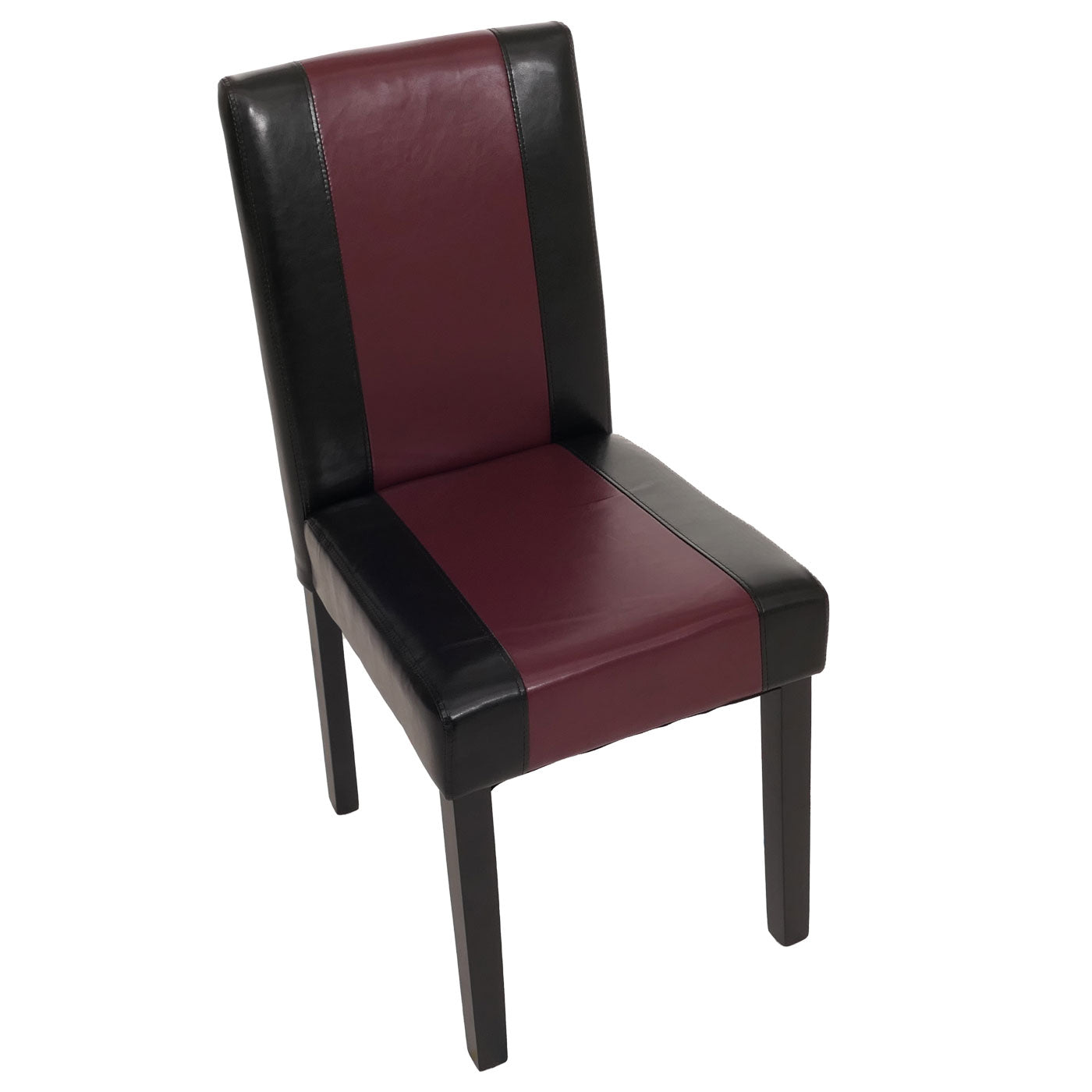 Cosmo Casa Littau eetkamerstoel, keukenstoel, imitatieleer ~ zwart/rood, donkere poten