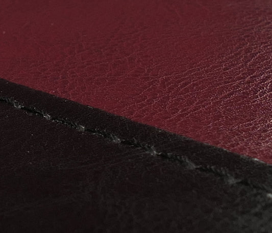 Cosmo Casa Littau eetkamerstoel, keukenstoel, imitatieleer ~ zwart/rood, donkere poten