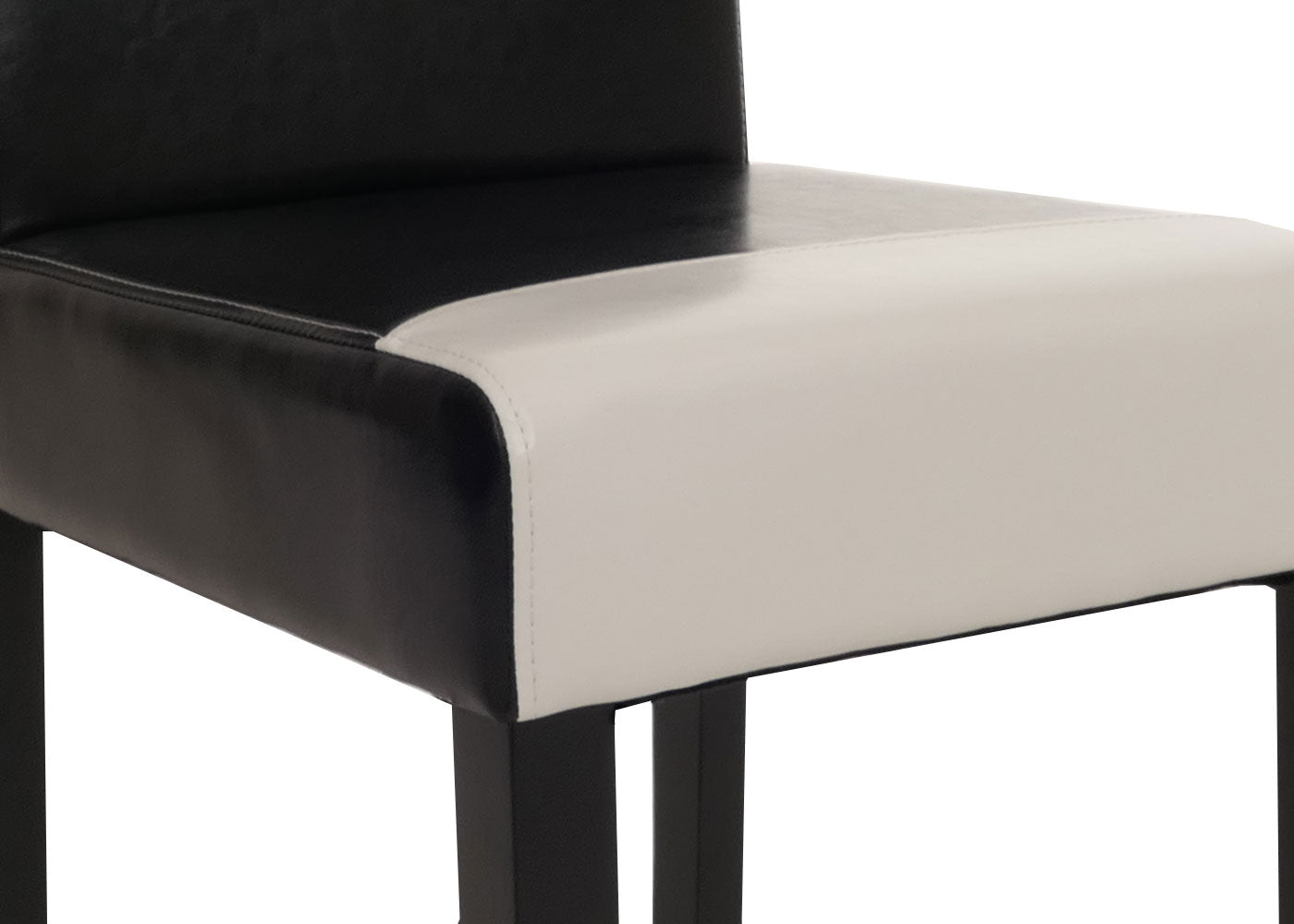 Cosmo Casa Littau eetkamerstoel, keukenstoel, imitatieleer ~ zwart/wit, donkere poten