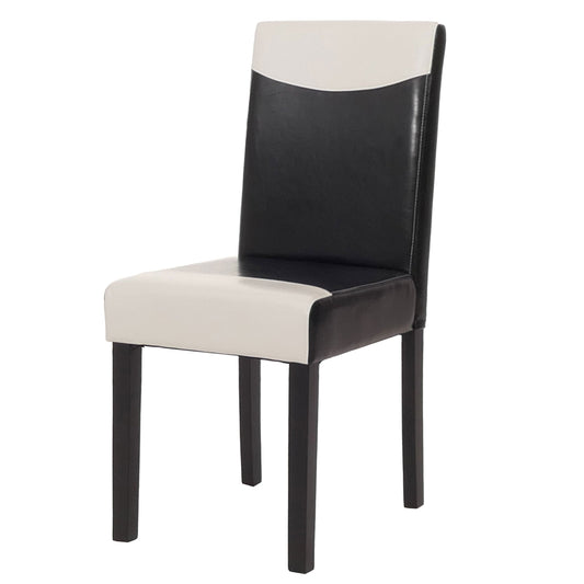 Cosmo Casa Littau eetkamerstoel, keukenstoel, imitatieleer ~ zwart/wit, donkere poten