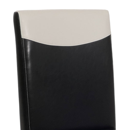 Cosmo Casa Littau eetkamerstoel, keukenstoel, imitatieleer ~ zwart/wit, donkere poten