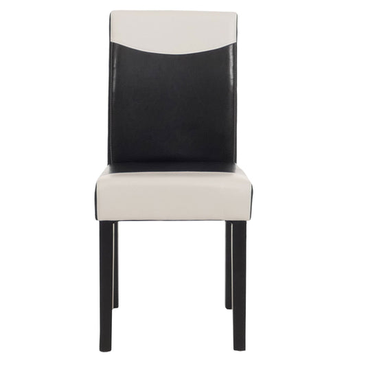 Cosmo Casa Littau eetkamerstoel, keukenstoel, imitatieleer ~ zwart/wit, donkere poten