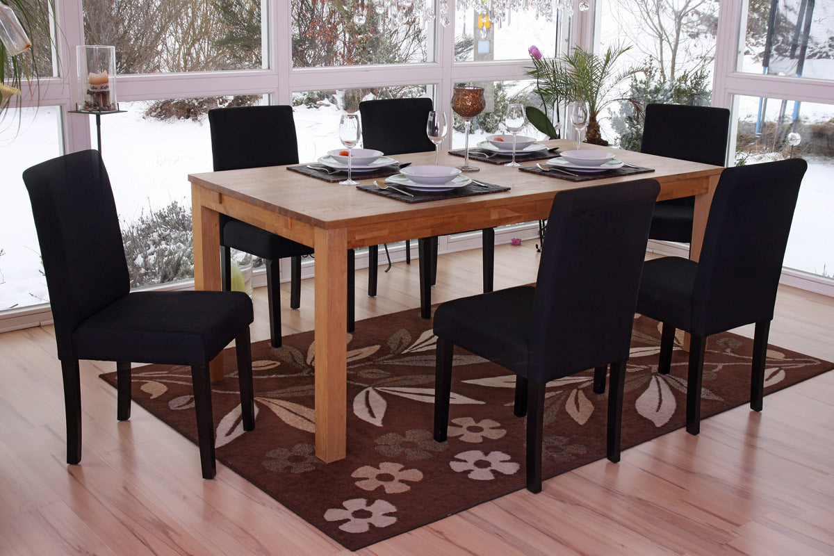 Cosmo Casa - Eetkamerstoel - Keukenstoel Littau - Textiel - Zwart - Donkere Poten