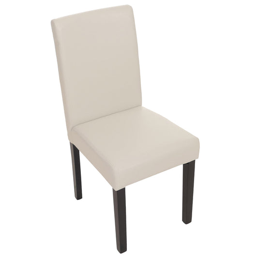 Cosmo Casa Littau eetkamerstoel, keukenstoel, imitatieleer ~ wit, donkere poten