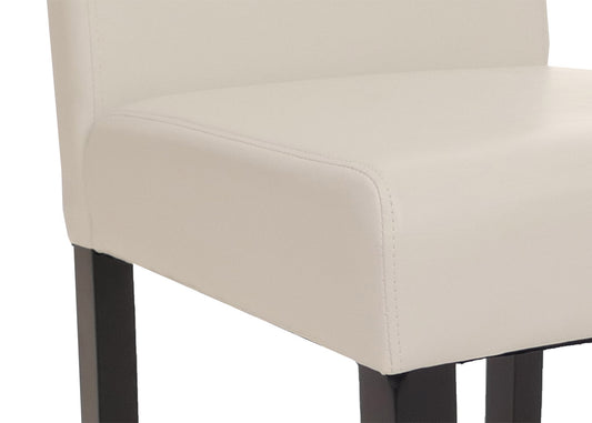 Cosmo Casa Littau eetkamerstoel, keukenstoel, imitatieleer ~ wit, donkere poten