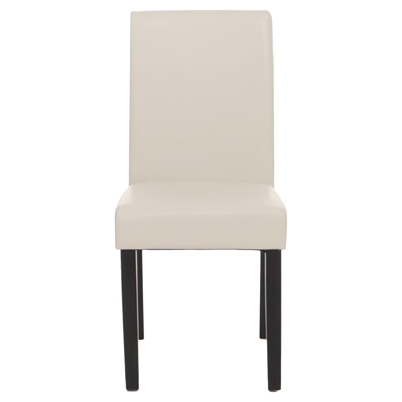 Cosmo Casa Littau eetkamerstoel, keukenstoel, imitatieleer ~ wit, donkere poten