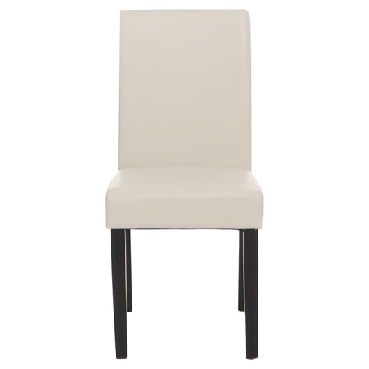 Cosmo Casa Littau eetkamerstoel, keukenstoel, imitatieleer ~ wit, donkere poten