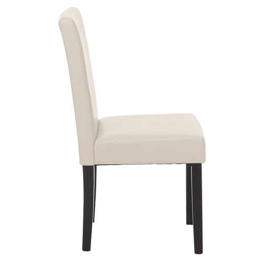 Cosmo Casa Littau eetkamerstoel, keukenstoel, imitatieleer ~ wit, donkere poten