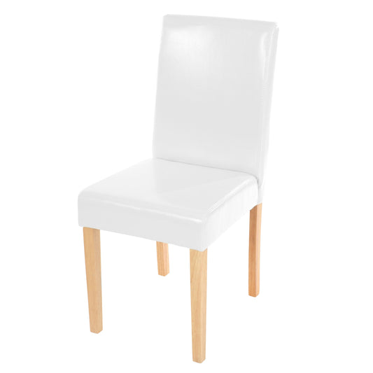 Cosmo Casa Littau eetkamerstoel, keukenstoel, leer ~ wit, lichte poten