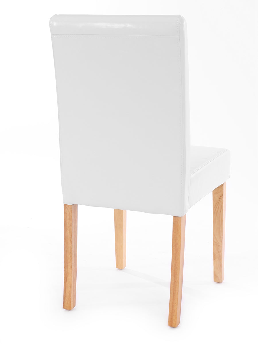 Cosmo Casa Littau eetkamerstoel, keukenstoel, leer ~ wit, lichte poten