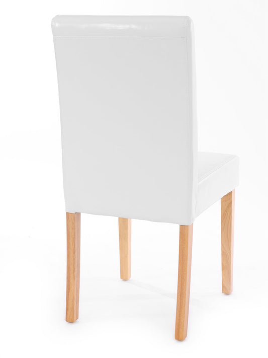 Cosmo Casa Littau eetkamerstoel, keukenstoel, leer ~ wit, lichte poten