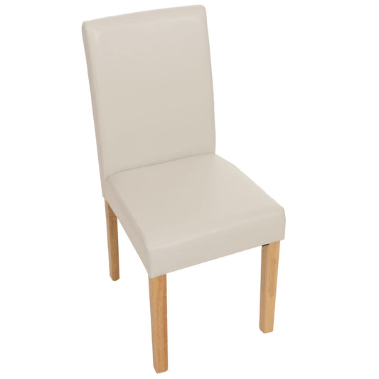 Cosmo Casa Littau eetkamerstoel, keukenstoel, imitatieleer ~ wit, lichte poten