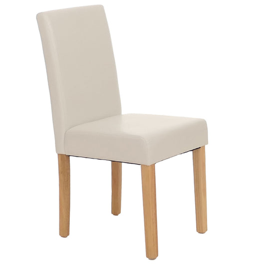 Cosmo Casa Littau eetkamerstoel, keukenstoel, imitatieleer ~ wit, lichte poten