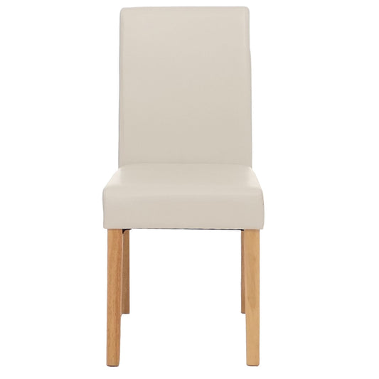 Cosmo Casa Littau eetkamerstoel, keukenstoel, imitatieleer ~ wit, lichte poten