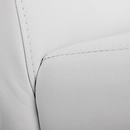 Cosmo Casa Littau eetkamerstoel, keukenstoel, imitatieleer ~ mat wit, donkere poten