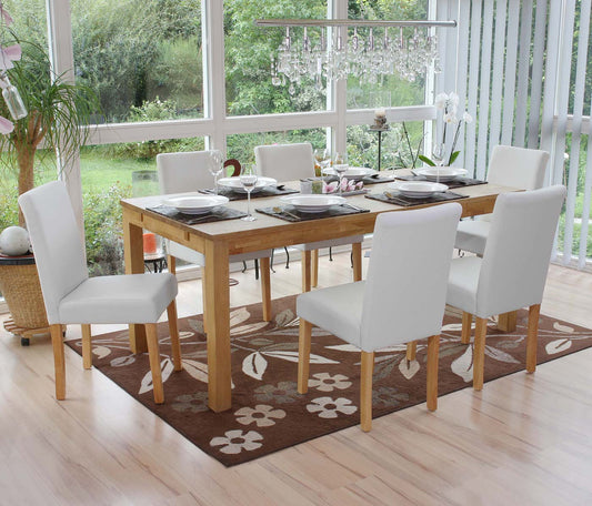 Cosmo Casa Littau eetkamerstoel, keukenstoel, kunstleer ~ mat wit, lichte poten