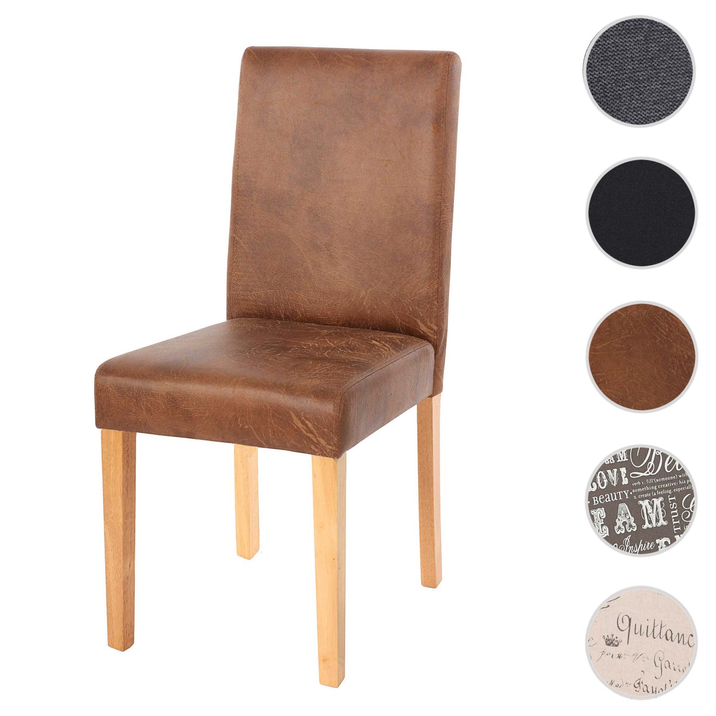 Cosmo Casa - Eetkamerstoel - Keukenstoel Littau - Imitatiesuède - Grijs - Lichte Poten