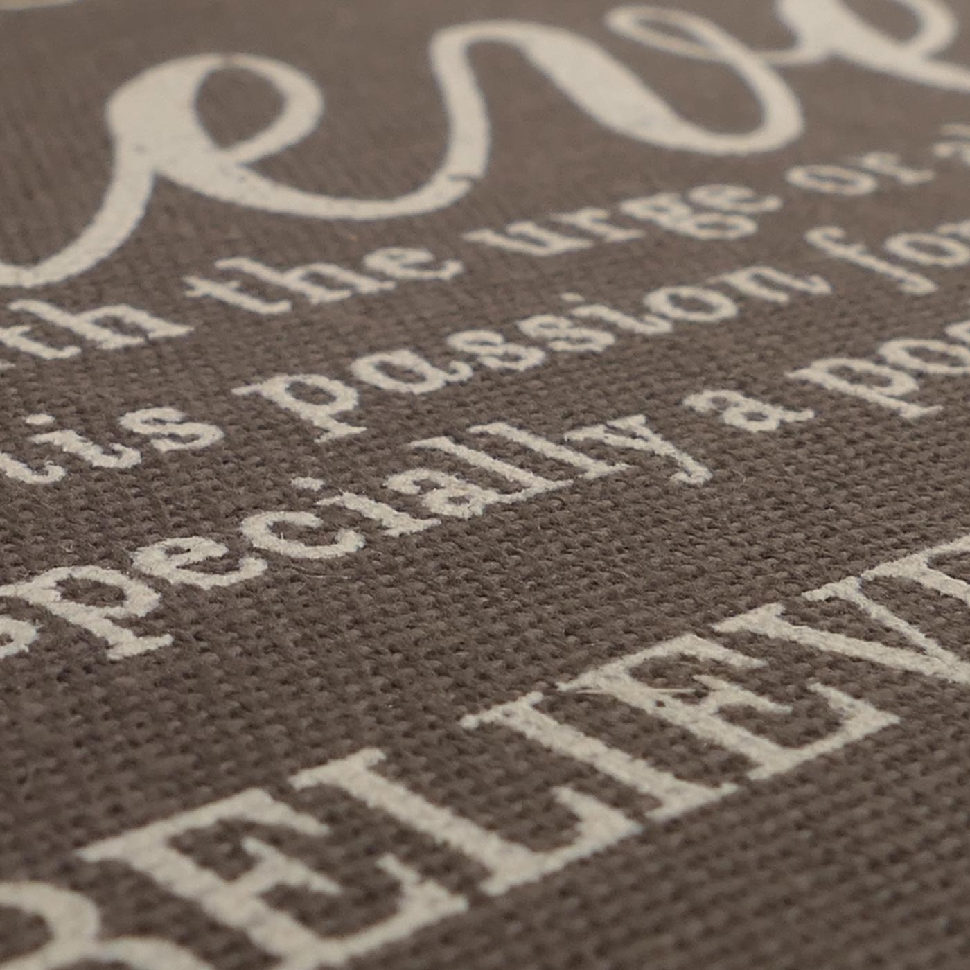 Cosmo Casa - Eetkamerstoel - Keukenstoel Littau - Textiel - Grijze Letters - Donkere Poten