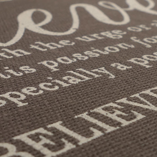 Cosmo Casa - Eetkamerstoel - Keukenstoel Littau - Textiel - Grijze Letters - Donkere Poten