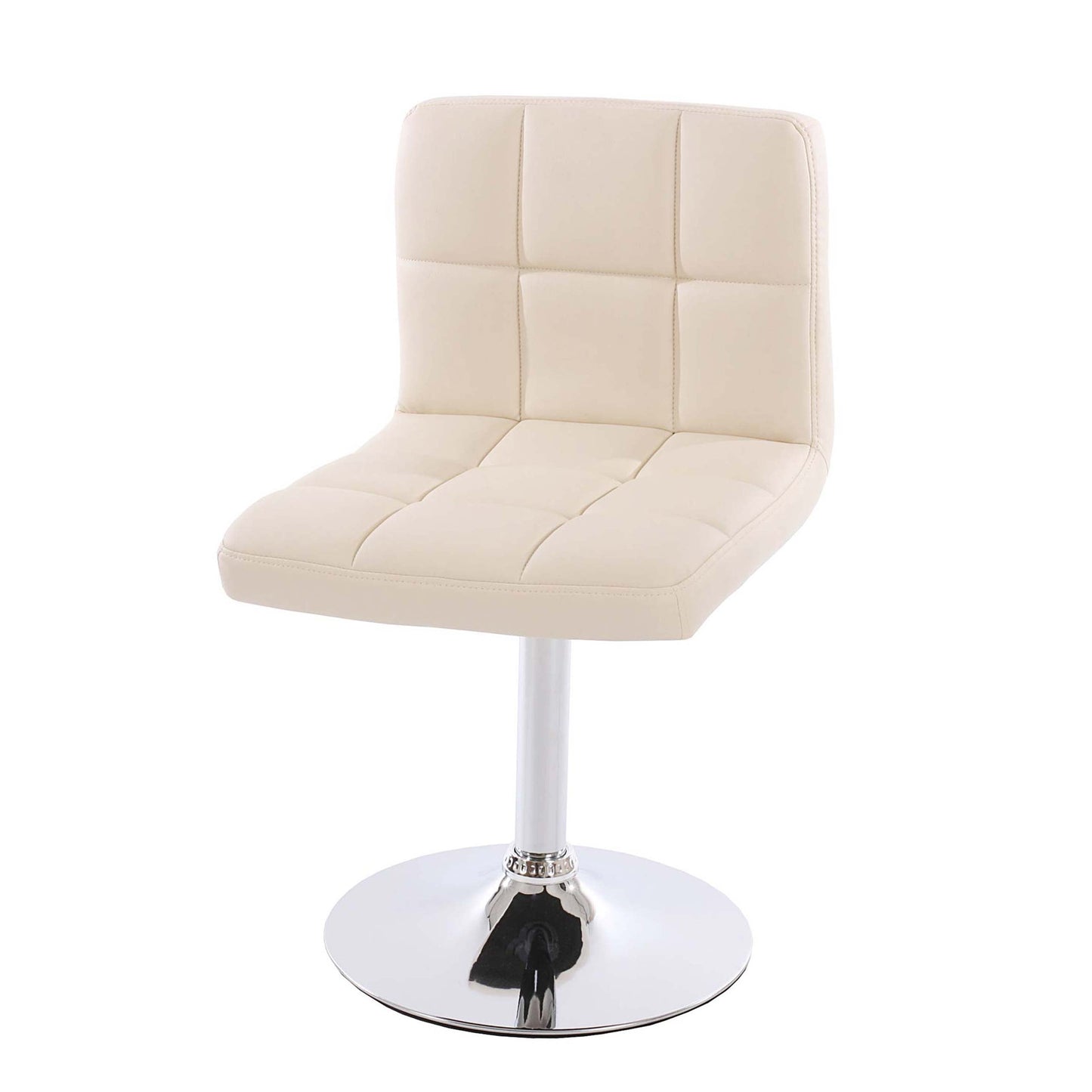 Cosmo Casa - Eetkamerstoel Kavala - Draaibaar - Kunstleer - Crème - Chroom onderstel