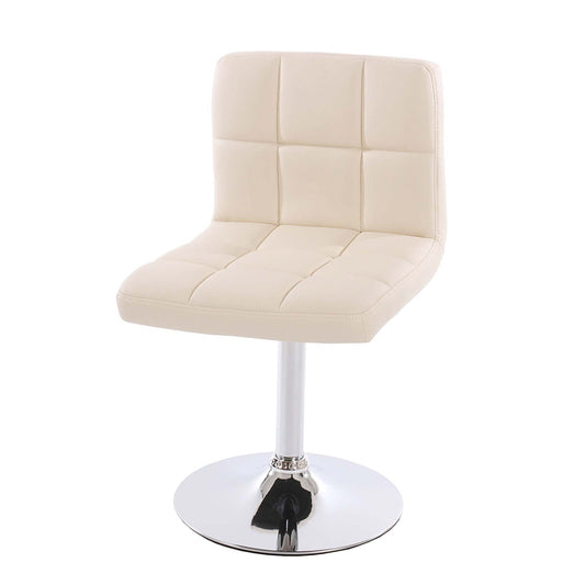 Cosmo Casa - Eetkamerstoel Kavala - Draaibaar - Kunstleer - Crème - Chroom onderstel