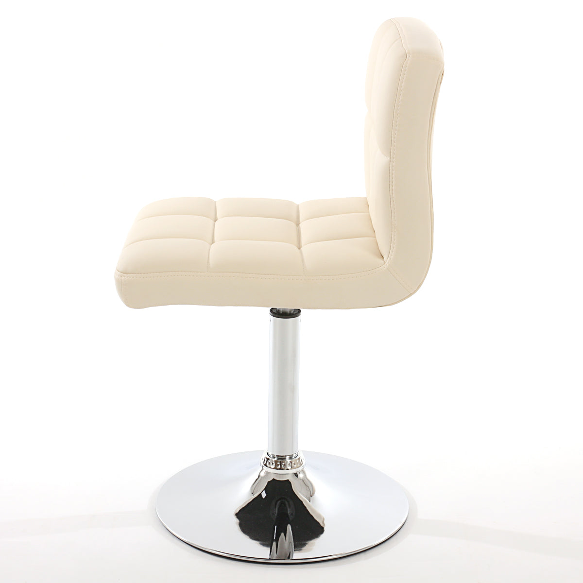 Cosmo Casa - Eetkamerstoel Kavala - Draaibaar - Kunstleer - Crème - Chroom onderstel