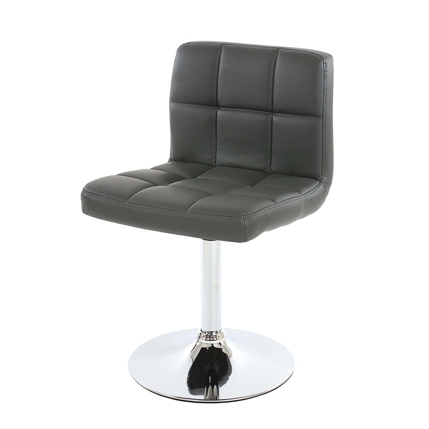 Cosmo Casa - Eetkamerstoel Kavala - Draaibaar - Kunstleer - Grijs - Chroom onderstel