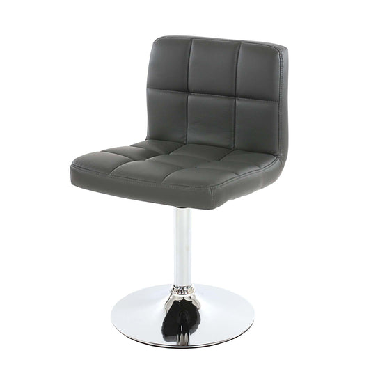 Cosmo Casa - Eetkamerstoel Kavala - Draaibaar - Kunstleer - Grijs - Chroom onderstel