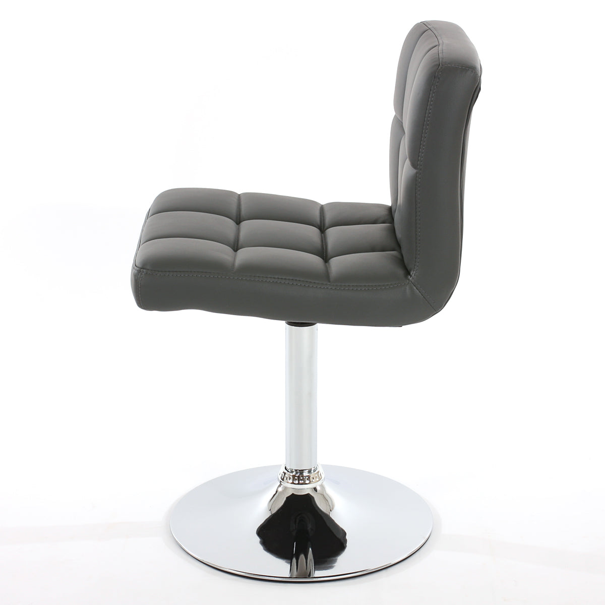 Cosmo Casa - Eetkamerstoel Kavala - Draaibaar - Kunstleer - Grijs - Chroom onderstel