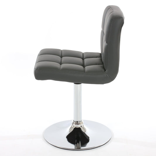 Cosmo Casa - Eetkamerstoel Kavala - Draaibaar - Kunstleer - Grijs - Chroom onderstel