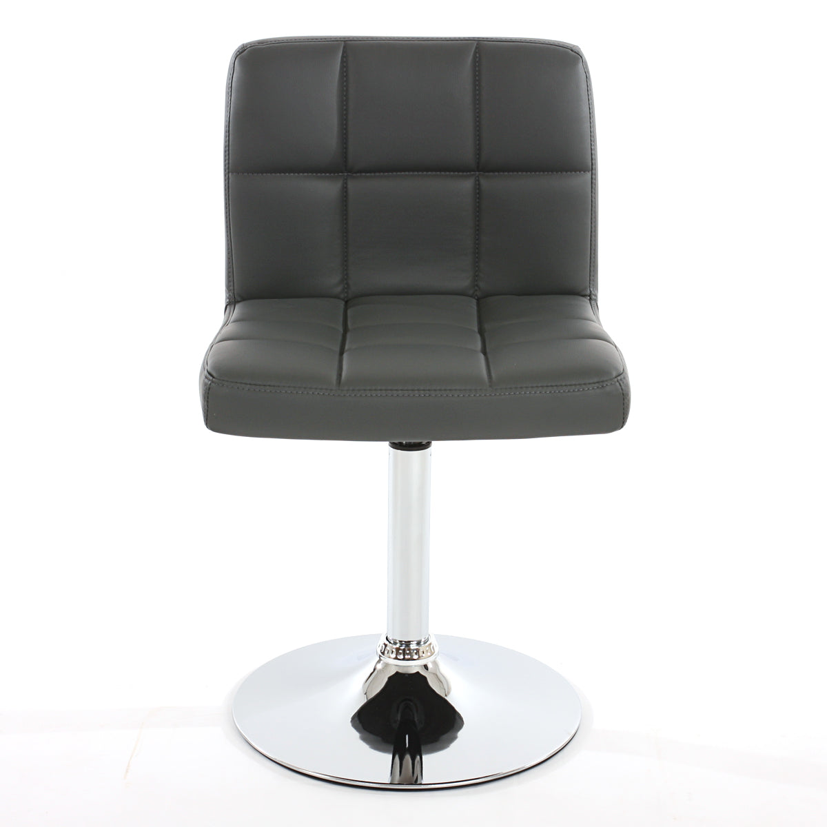 Cosmo Casa - Eetkamerstoel Kavala - Draaibaar - Kunstleer - Grijs - Chroom onderstel