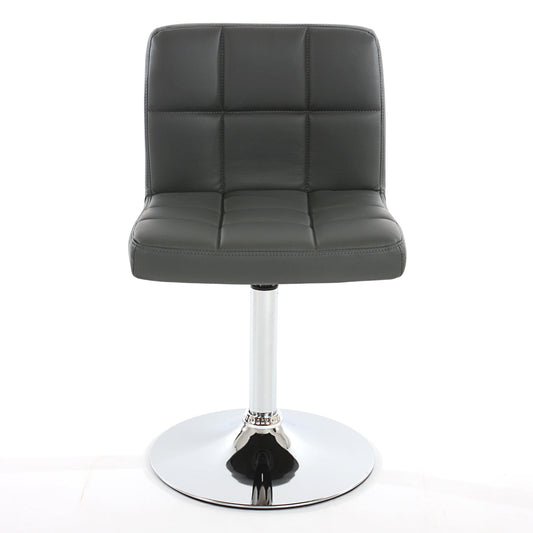 Cosmo Casa - Eetkamerstoel Kavala - Draaibaar - Kunstleer - Grijs - Chroom onderstel