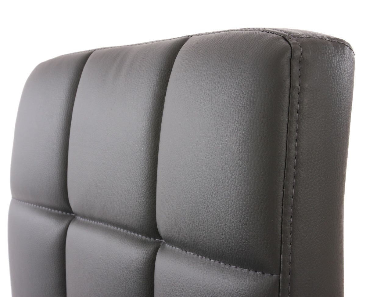 Cosmo Casa - Eetkamerstoel Kavala - Draaibaar - Kunstleer - Grijs - Chroom onderstel