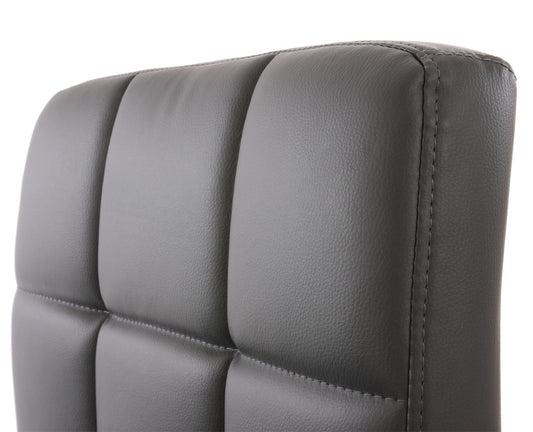 Cosmo Casa - Eetkamerstoel Kavala - Draaibaar - Kunstleer - Grijs - Chroom onderstel