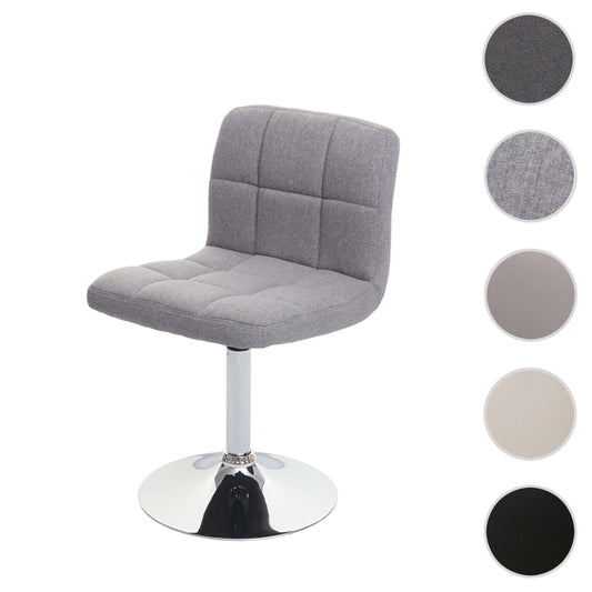 Cosmo Casa - Eetkamerstoel Kavala - Draaibaar - Stof textiel - Lichtgrijs - Chroom onderstel