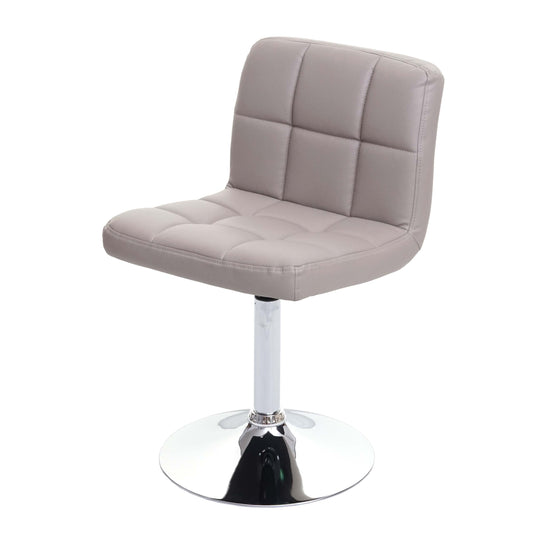 Cosmo Casa - Eetkamerstoel Kavala - Draaibaar - Kunstleer - Taupegrijs - Chroom onderstel