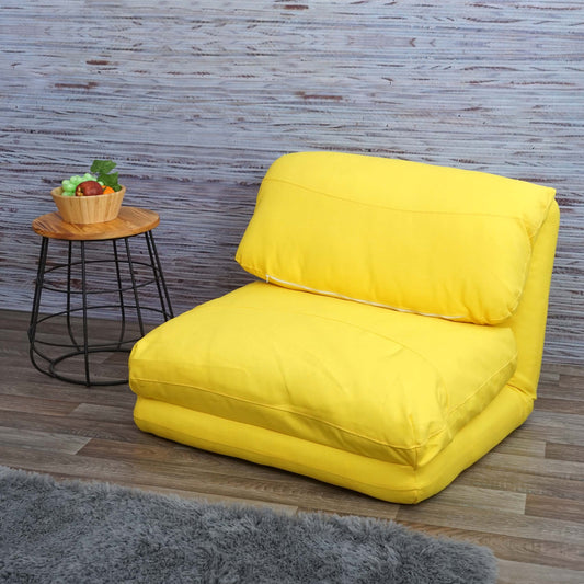 Cosmo Casa - Slaapfauteuil - Opklapbaar design - Stof/textiel - Geel
