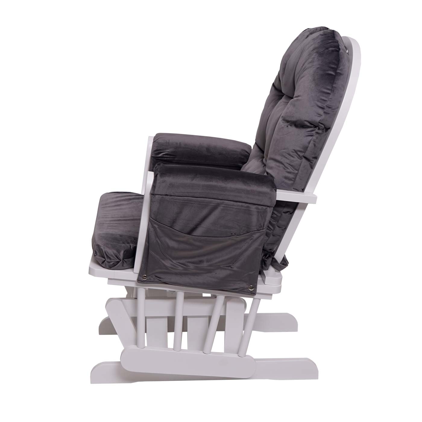 Cosmo Casa - Relaxstoel - Schommel - Fluweel - Grijs