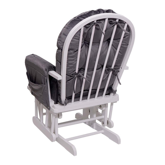 Cosmo Casa - Relaxstoel - Schommel - Fluweel - Grijs