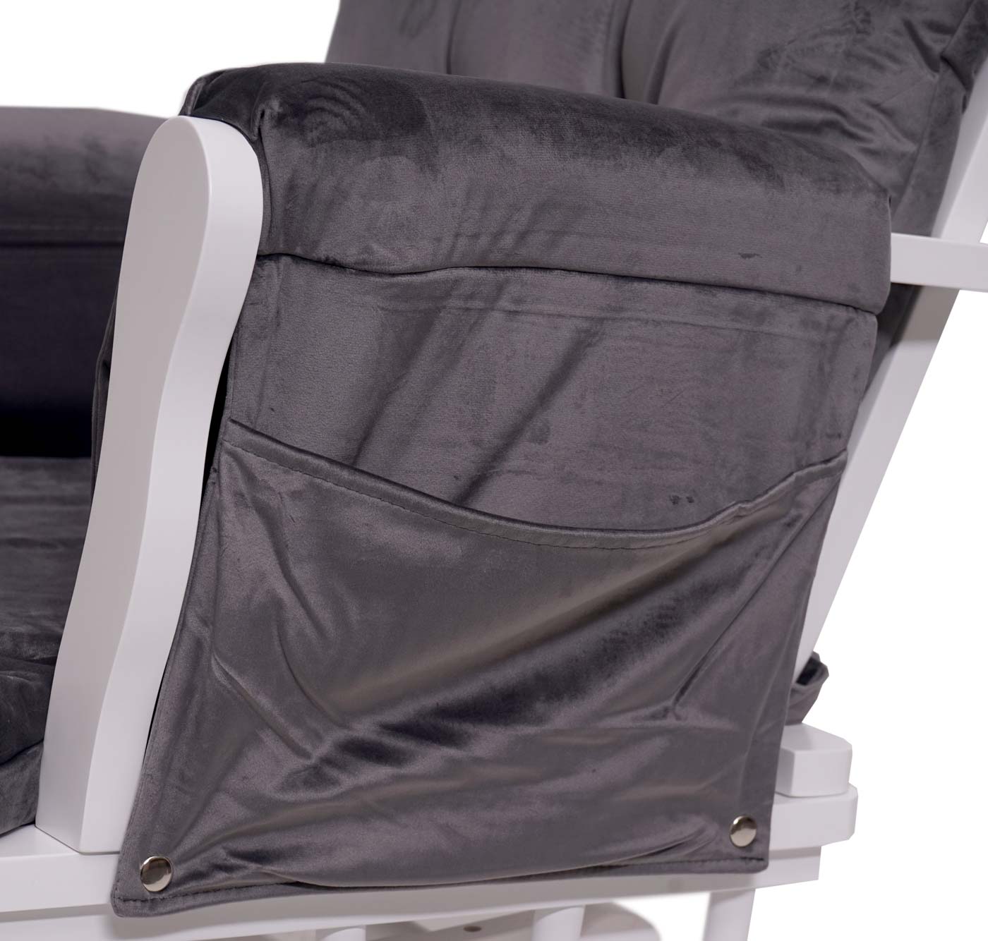 Cosmo Casa - Relaxstoel - Schommel - Fluweel - Grijs