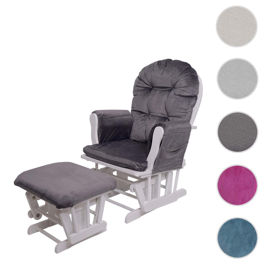 Cosmo Casa - Relaxstoel - Schommel - Fluweel - Grijs