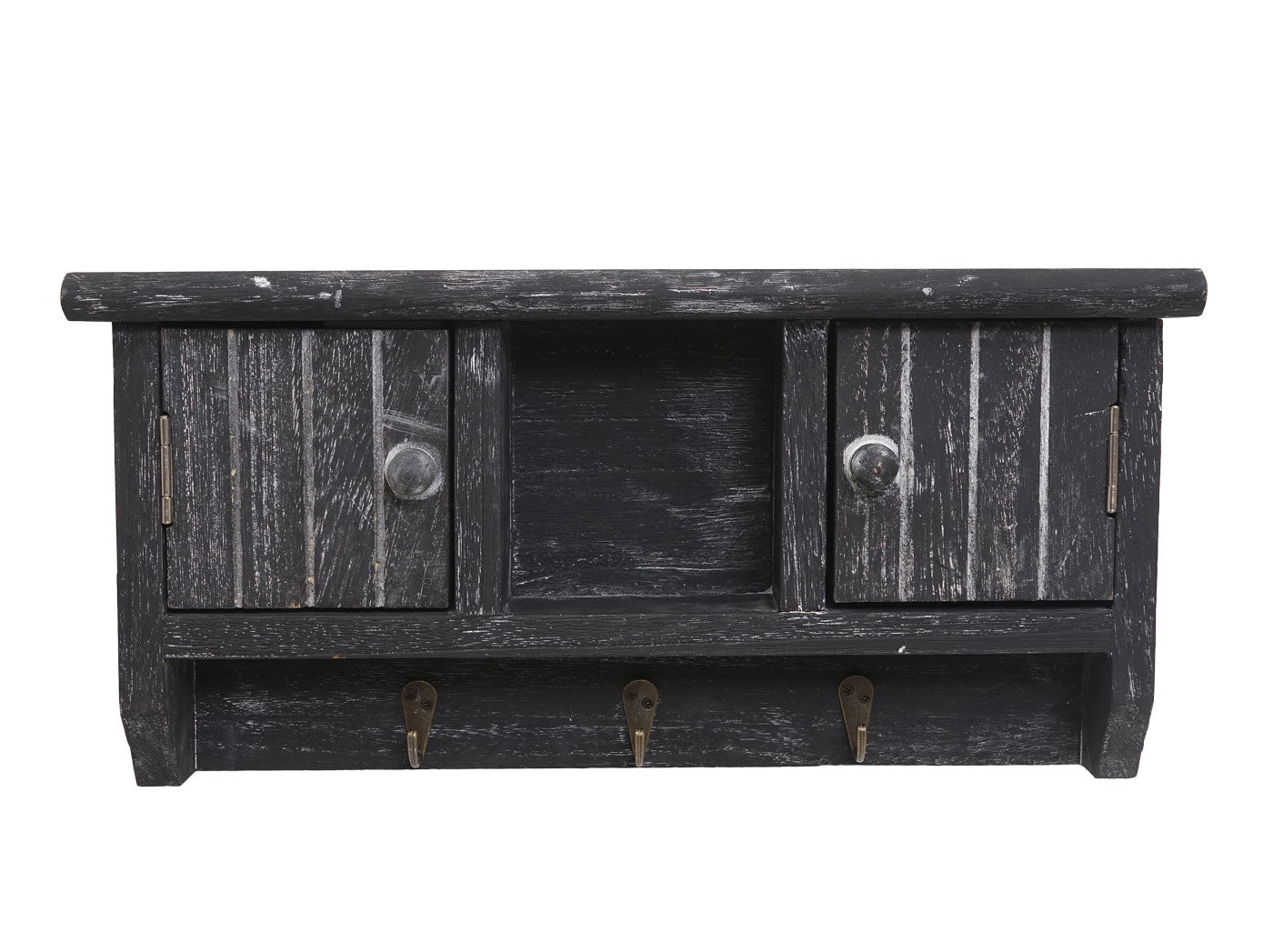 Cosmo Casa - Opbergkast - Toetsenbordkast met Deuren - Massief Hout - Shabby Grijs