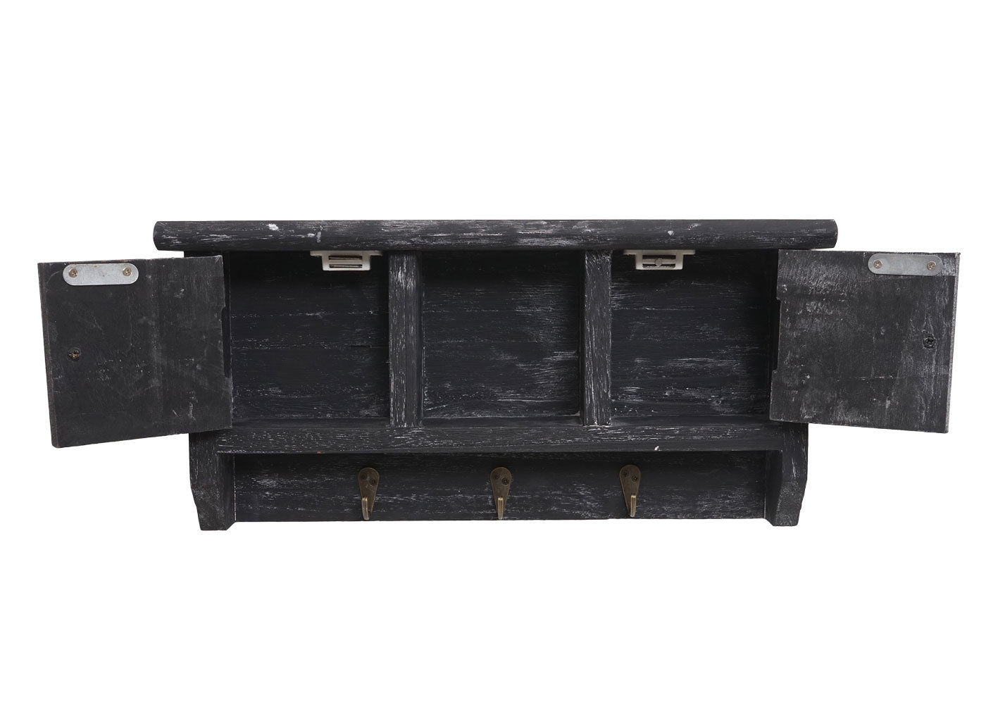 Cosmo Casa - Opbergkast - Toetsenbordkast met Deuren - Massief Hout - Shabby Grijs