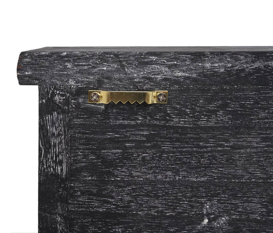 Cosmo Casa - Opbergkast - Toetsenbordkast met Deuren - Massief Hout - Shabby Grijs