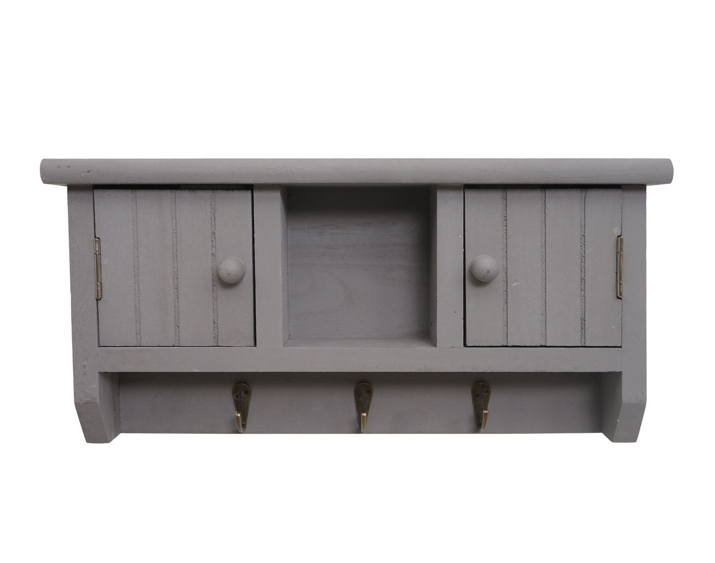 Cosmo Casa - Opbergkast - Toetsenbordkast met Deuren - Massief Hout - Grijs