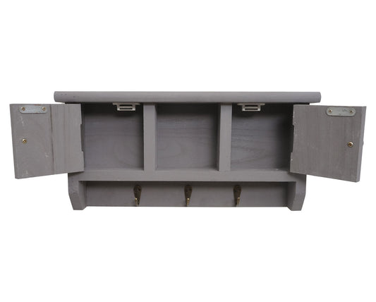 Cosmo Casa - Opbergkast - Toetsenbordkast met Deuren - Massief Hout - Grijs